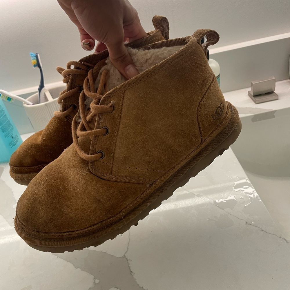 UGG Tan Slippers with Suede Upper